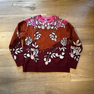 Roxy x Cynthia Rowley Knit Sweater in Pink and Burgundy